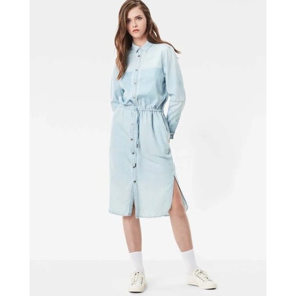G-STAR RAW Womens Small Modern Arc 3D Shirt Light Wt Luda Denim Dress - Picture 1 of 16